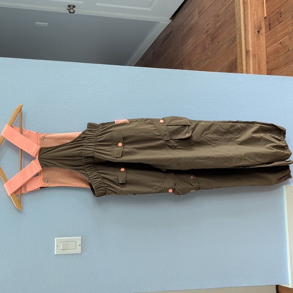 FP Movement Morning Meadow Jumpsuit Stylish Brown Pink Women's Jumpsuit Overalls - Picture 9 of 12